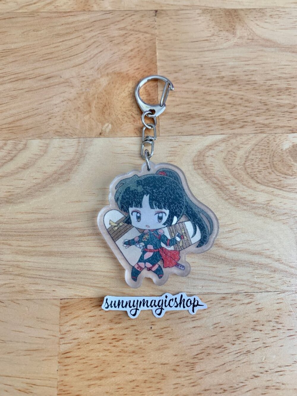 InuYasha Anime Acrylic Chibi Cute Keychain Sango Demon Slayer Girl Boomerang